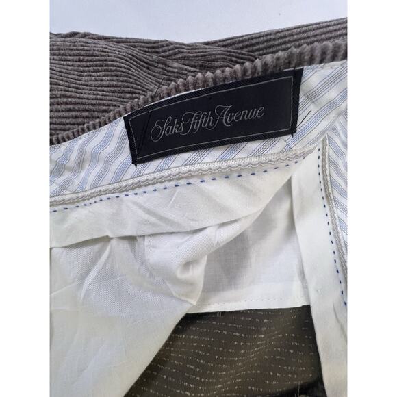 Vtg Saks Fifth Avenue Corduroy Pants Mens Brown Wide Wale Sz 40R Preppy Academia - Picture 9 of 12